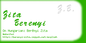 zita berenyi business card